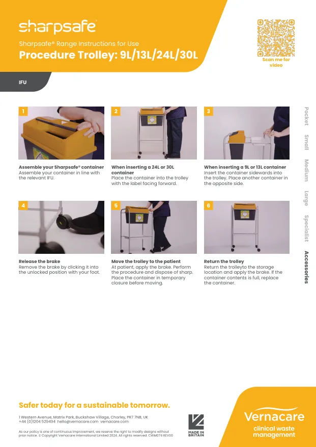 Sharpsafe® IFU Poster - Procedure Trolley Image