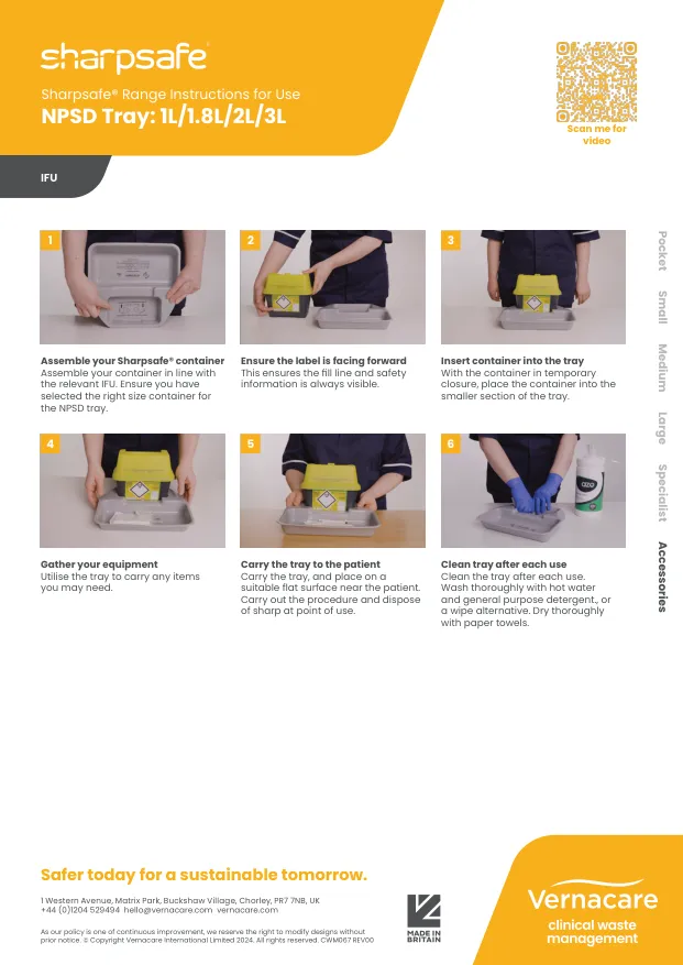 Sharpsafe® IFU Poster - NPSD Tray Image